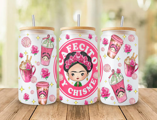 Mexican girl with coffee and concha pan 20oz skinny tumbler png, floral tumbler png, Mexican png, sublimate designs download