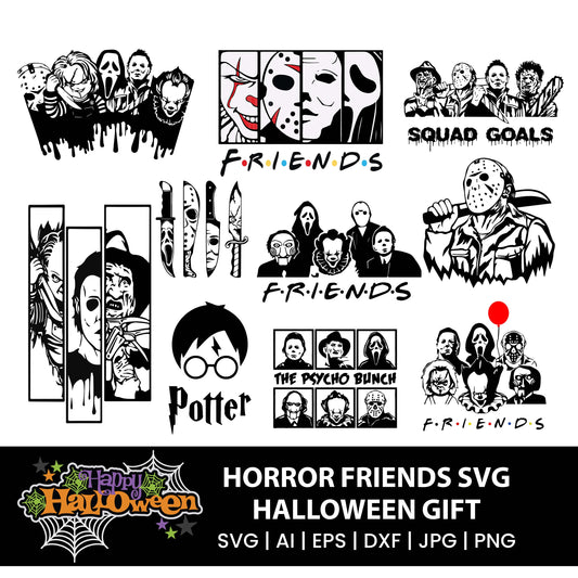 Horror SVG Bundle Halloween Horror SVG Horror Friends svg Halloween svg Cricut cut file Horror characters svg - VartDigitals